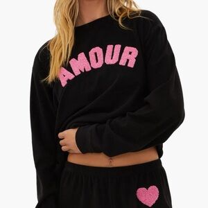 Beach Riot | Cassia Amour black & pink graphic sweatshirt
